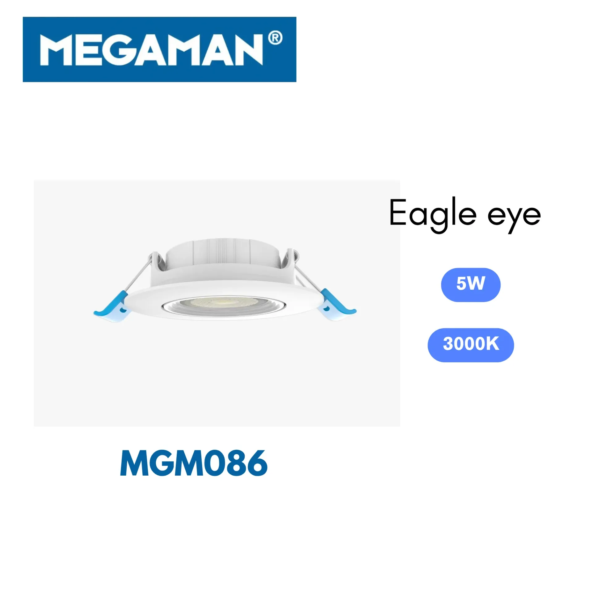 [MGM086] Spot Led encastre rond 5w 3000k eagle eye Megaman (80pcs/ct)