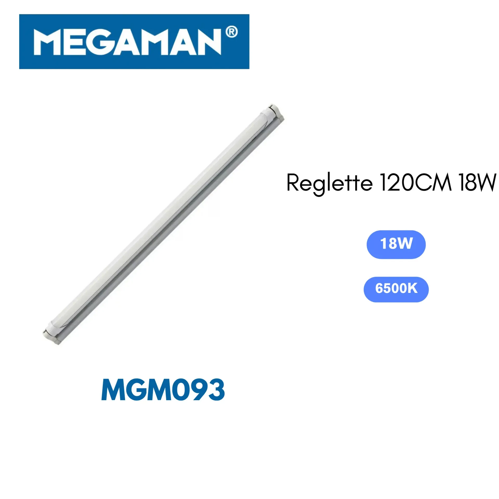 [MGM093] Reglette avec ampoule led 18w 120cm standard Megaman (20pcs/ct)