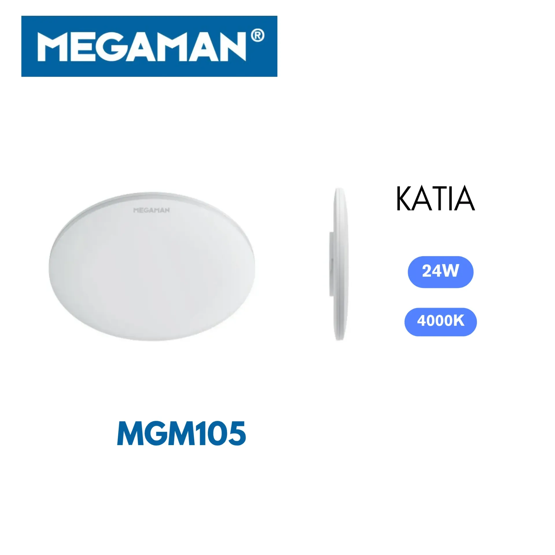 [MGM105] Globe apparent Led 24w 4000k Katia Megaman (20pcs/ct)