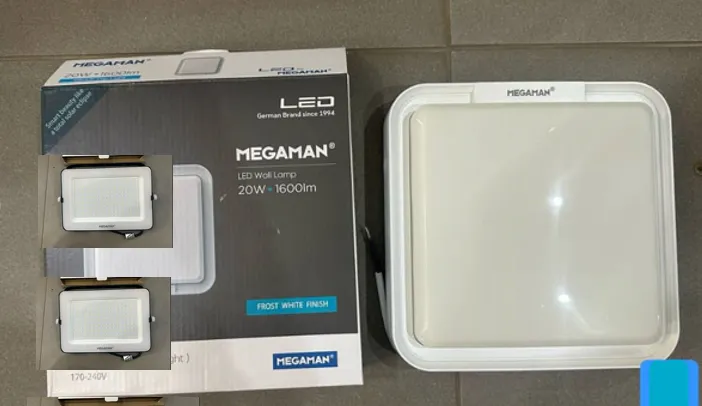 [MGM111] Globe etanche led carre 20w 6500k Cody Megaman (20pcs/ct)