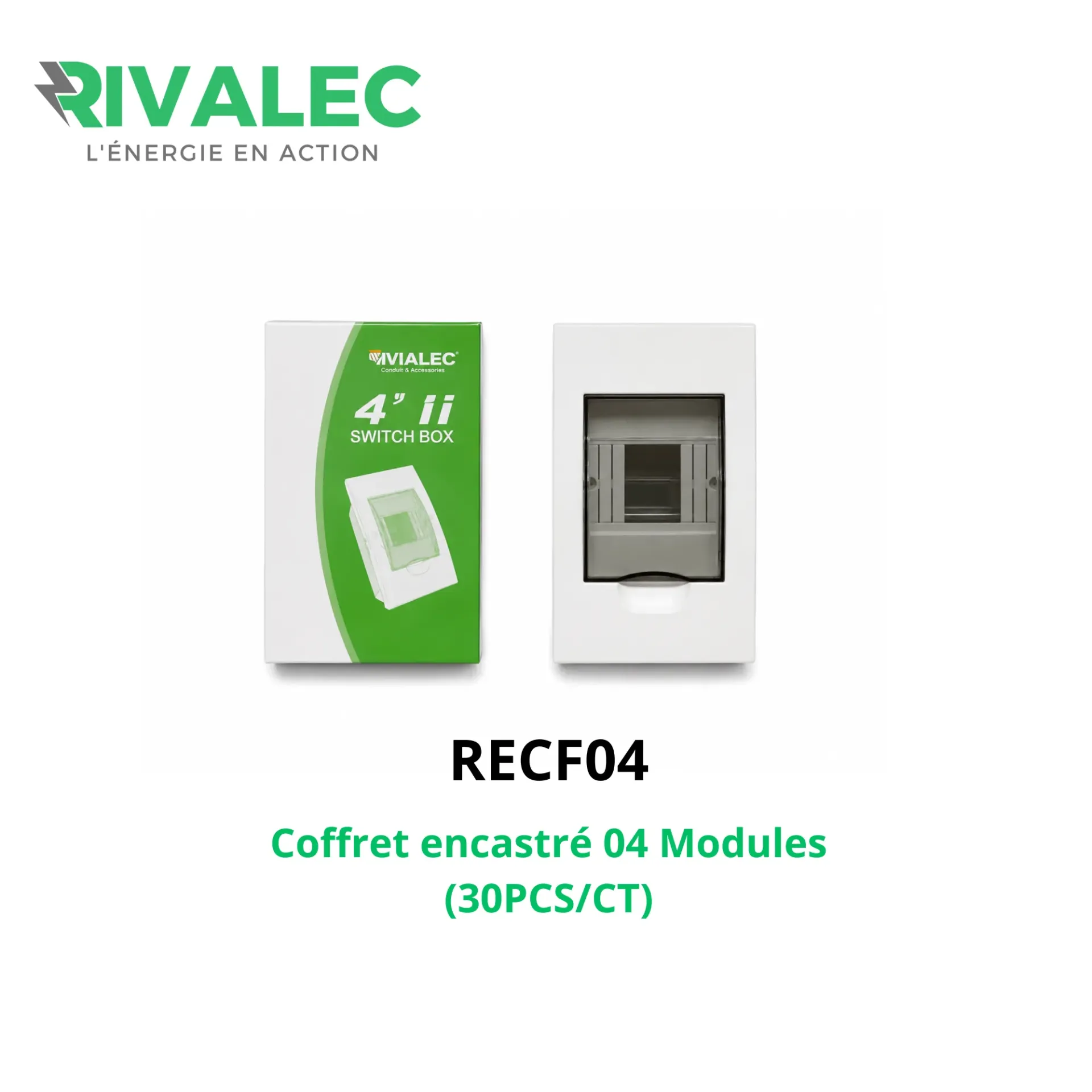 [RECF04] Coffret encastre 04 Modules RIVALEC (30pcs/ct)