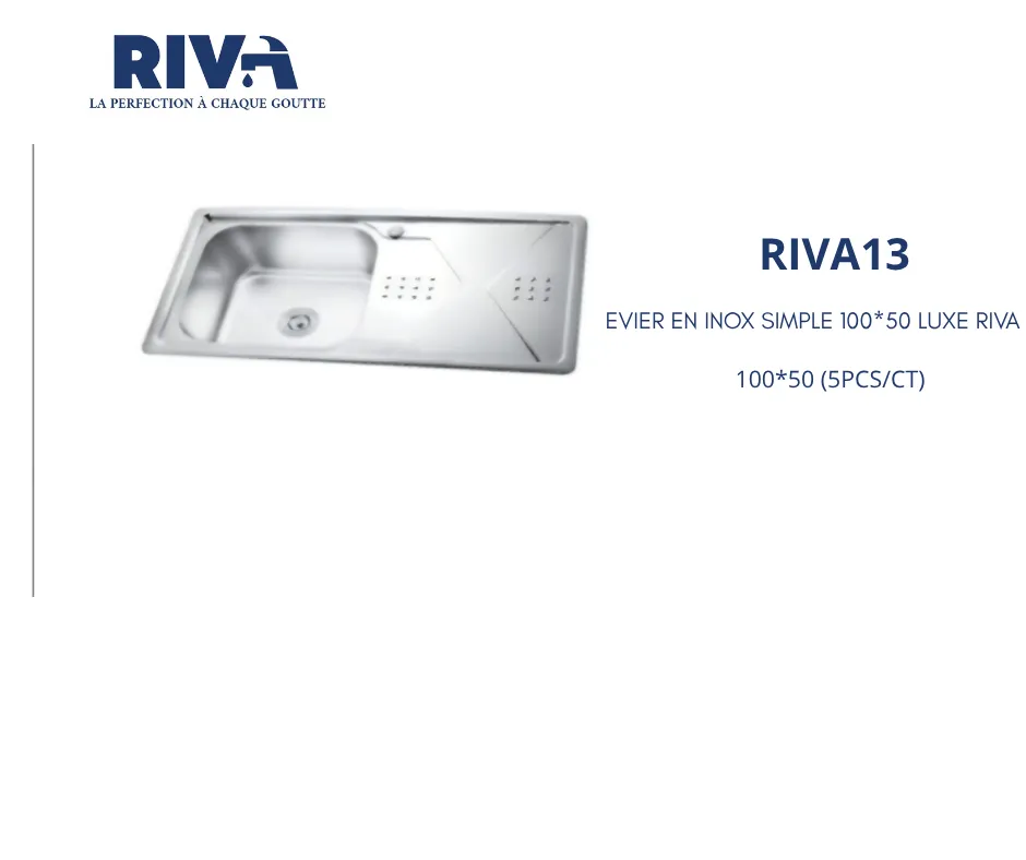 [RIVA13] EVIER EN INOX SIMPLE 100*50 LUXE RIVA (5PCS/CT)