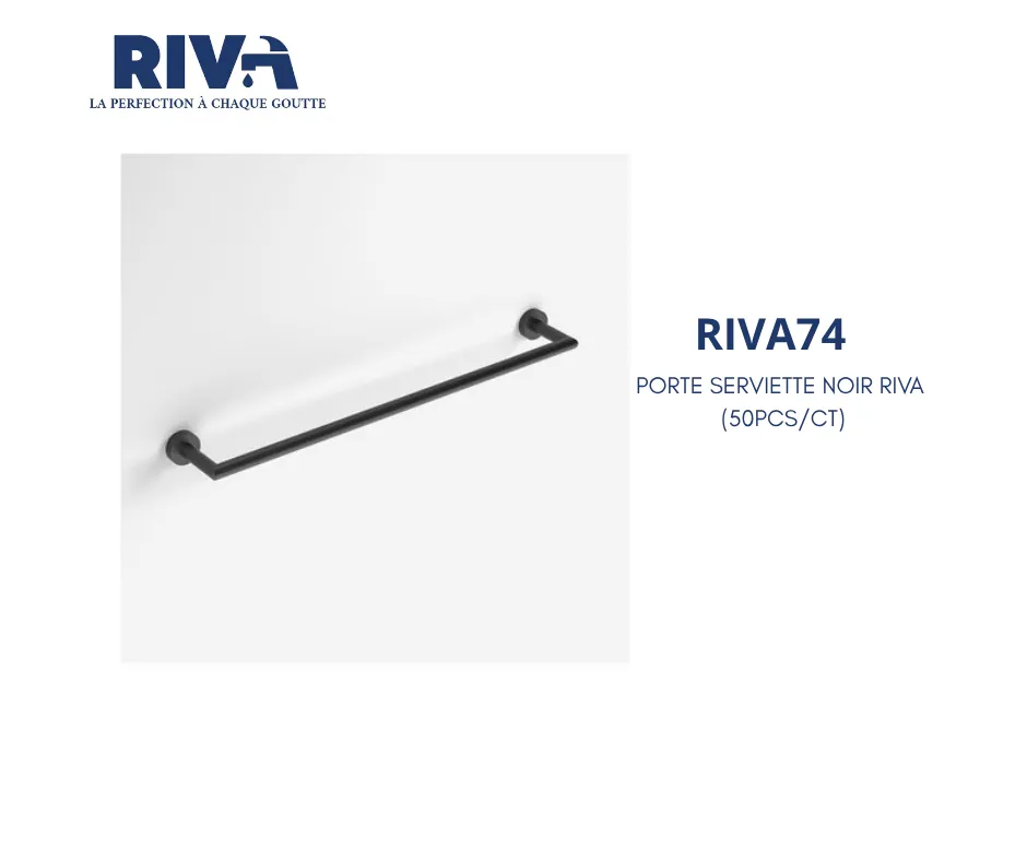 [RIVA74] PORTE SERVIETTE SIMPLE ALU NOIR RIVA (50PCS/CT)