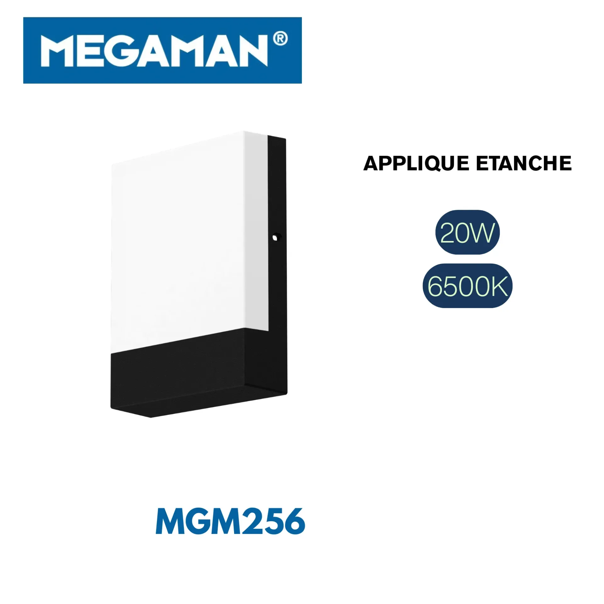 [MGM256] Applique étanche carré Megaman 6500K YTWL013 (20PCS/CT)