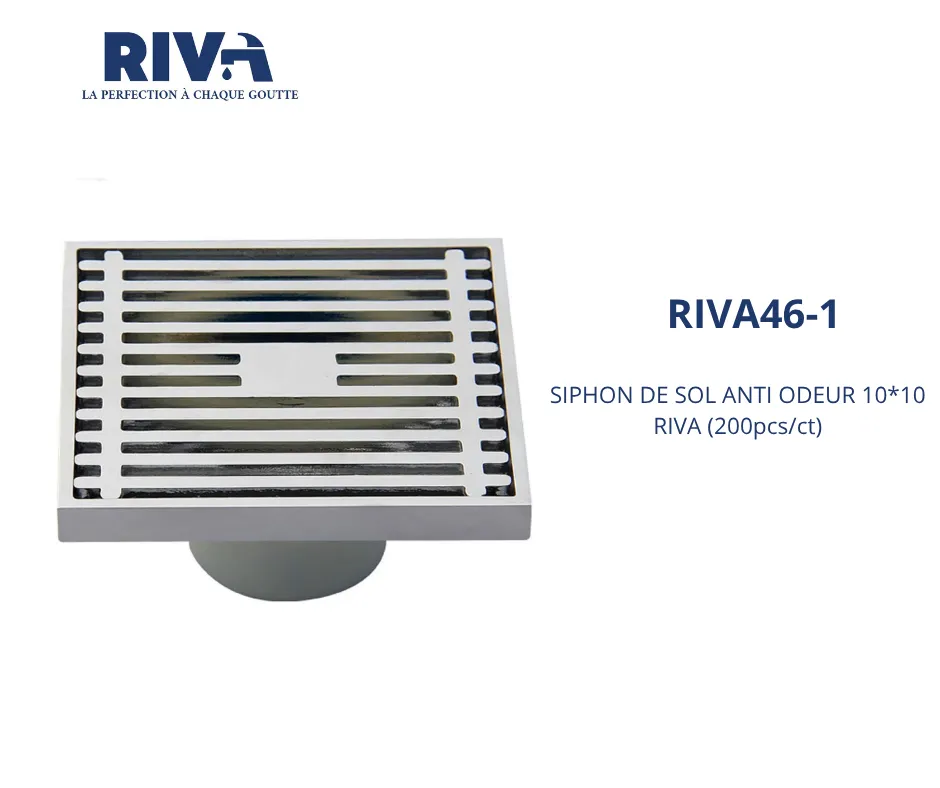 [RIVA46-1] Siphon de sol inoxydable anti-odeur 10*10 (100PCS/CTN)